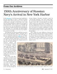 150th Anniversary of Russian Navy's Arrival in New York Harbor