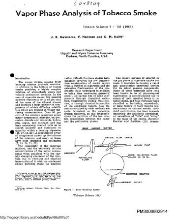 Vapor Phase Analysis of Tobacco Smoke - Legacy Tobacco ...