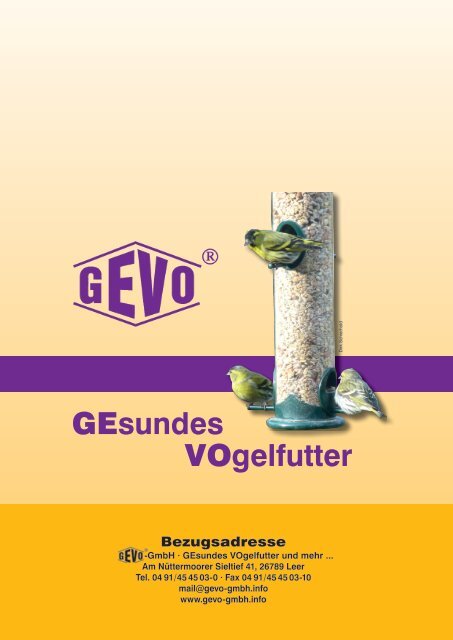 Der komplette Produktkatalog als PDF (13,7 MB). - GEVO GmbH