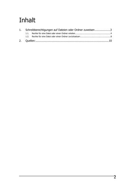 Schreibberechtigungen auf Dateien oder Ordner zuweisen