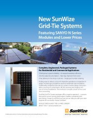 New SunWize Grid-Tie Systems
