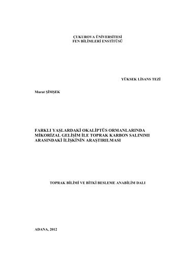 farklı yaşlardaki okaliptüs ormanlarında mikorizal gelişim ile toprak ...