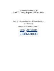 Carl V. Corley Papers, 1930s-1990s - Duke University Libraries