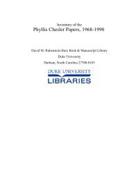 Phyllis Chesler Papers, 1968-1990 - Duke University Libraries