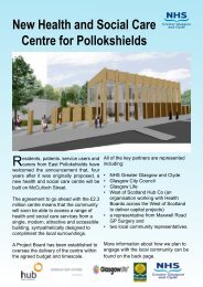 New Health and Social Care Centre for Pollokshields - NHS Greater ...