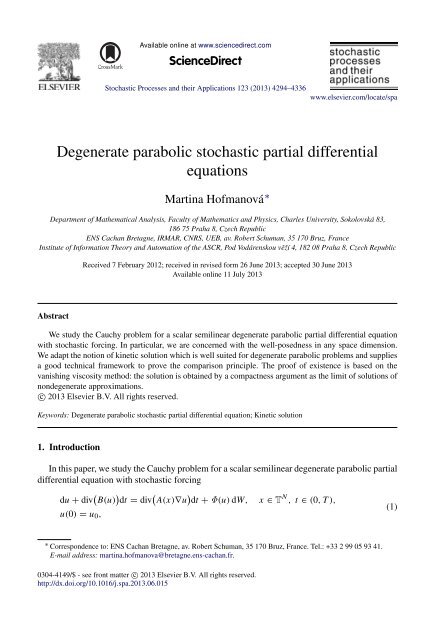 Degenerate Parabolic Stochastic Partial Differential Equations