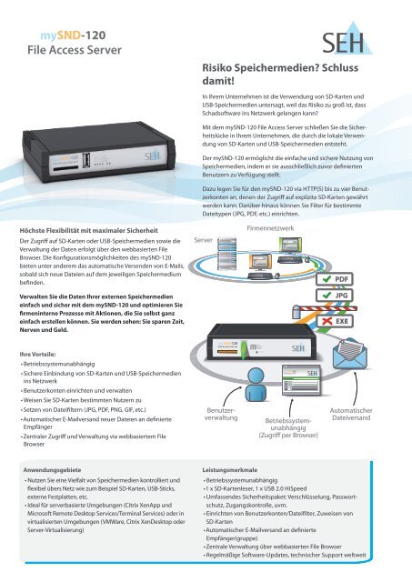 mySND-120 File Access Server - SEH Computertechnik GmbH