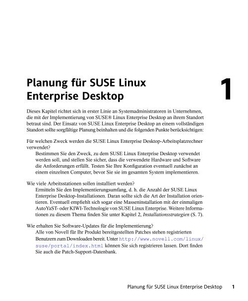 SUSE Linux Enterprise Desktop-Dokumentation