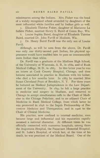 Henry Baird Favill, AB, MD, LL.D., 1860-1916, a ... - University Library