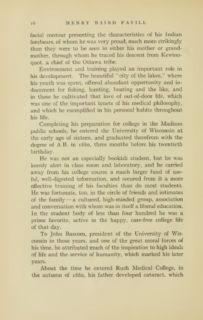 Henry Baird Favill, AB, MD, LL.D., 1860-1916, a ... - University Library