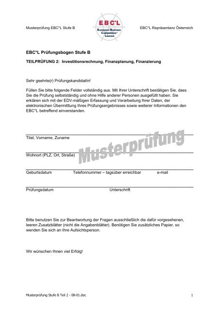 Musterprüfung Stufe B Teil 2 - 08-01 - WIFI Salzburg