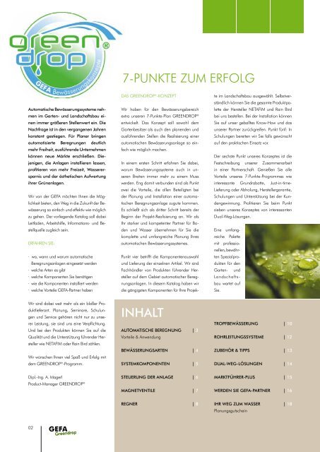 gefa greendrop - GEFA Produkte Fabritz GmbH