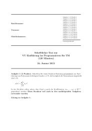Schriftlicher Test zur VU Einführung ins Programmieren für TM (120 ...