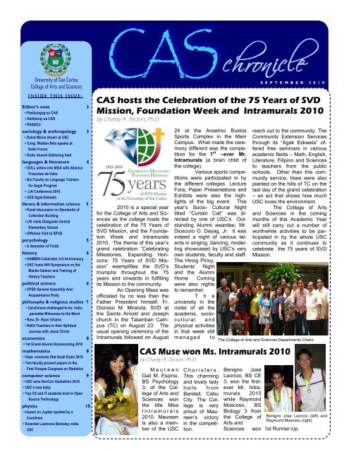 CAS Hosts The Celebration Of - College of Arts and Sciences ...