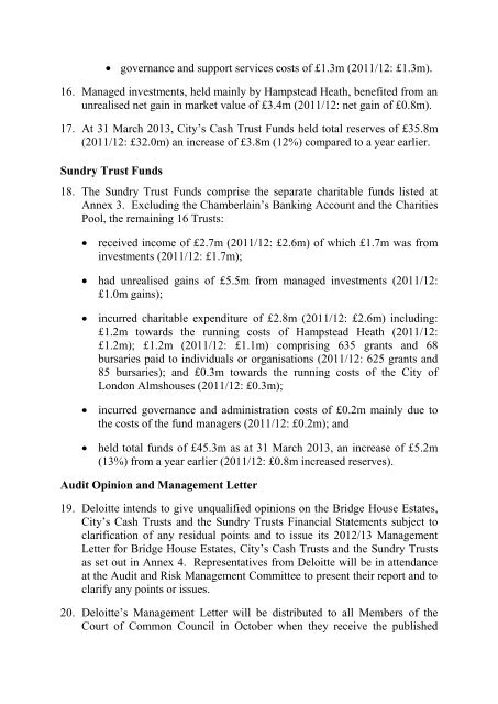 Audited 2012/13 Bridge House Estates and Sundry Trusts Financial ...