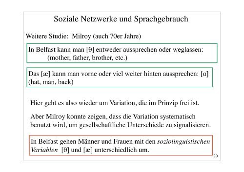 Soziolinguistik I