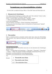 Formatierungen mit Word