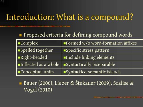 Nominal Compounding as a Productive Word-formation Process in ...