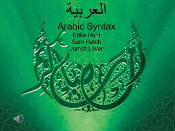 Arabic Syntax - BYU Department of Linguistics and English Language