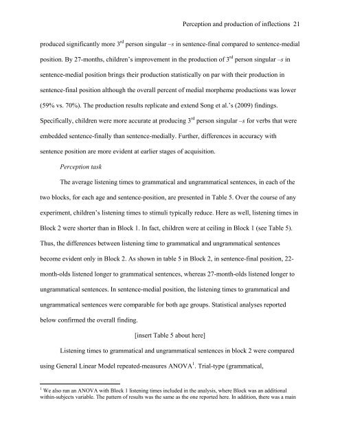 Perception and production of inflections 1 Sentence-position effects ...