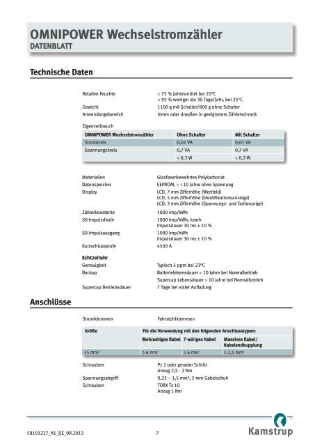 Datenblatt - kamstrup.de