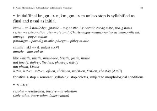 5. Morphology in Relation to Phonology