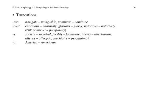 5. Morphology in Relation to Phonology