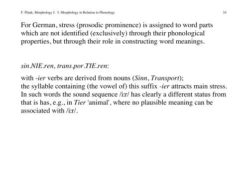 5. Morphology in Relation to Phonology