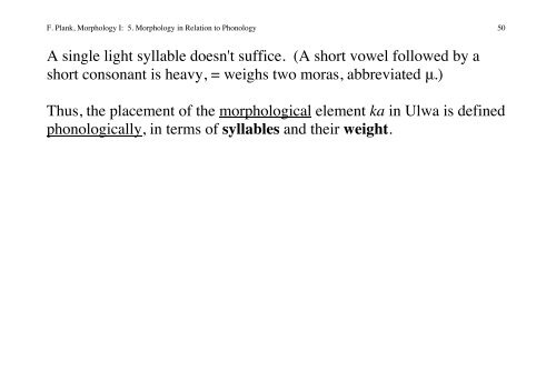 5. Morphology in Relation to Phonology