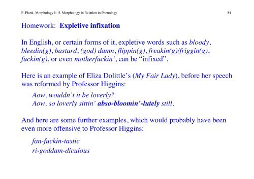 5. Morphology in Relation to Phonology