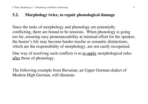 5. Morphology in Relation to Phonology
