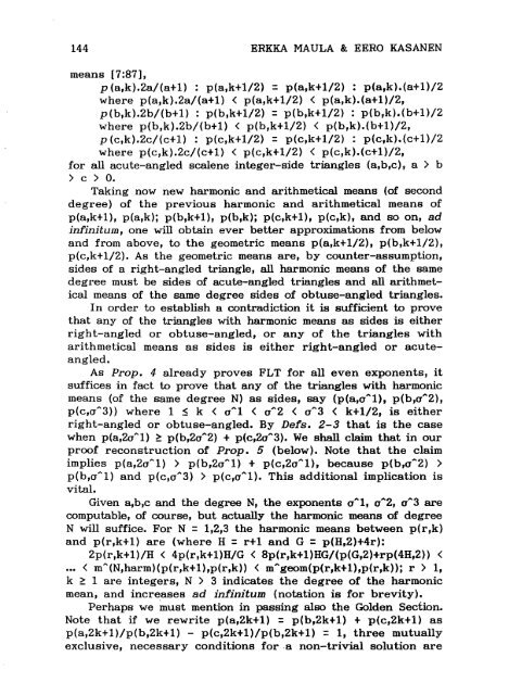 CHEZ FERMAT A.D. 1637' Erkka Maula and Eero Kasanen Abstract ...