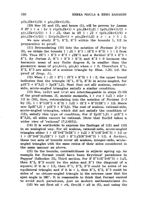 CHEZ FERMAT A.D. 1637' Erkka Maula and Eero Kasanen Abstract ...