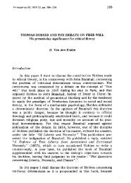 THOMAS HOBBES AND THE DEBATE ON FREE WILL His present ...