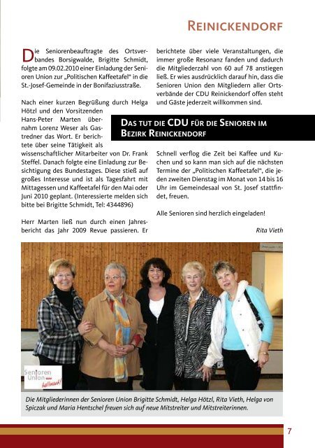 In diesem Heft: - CDU Reinickendorf