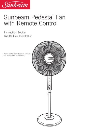 Sunbeam Pedestal Fan with Remote Control - Appliances Online