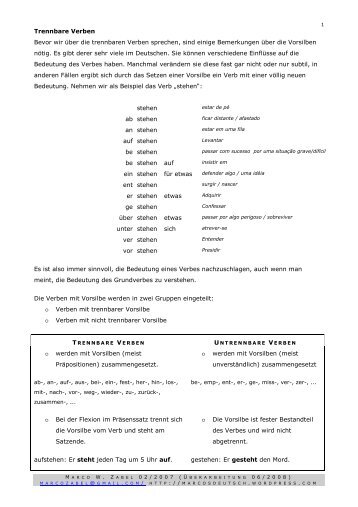 GRAM Trennbare Verben 2010 - MarcosDEUTSCH