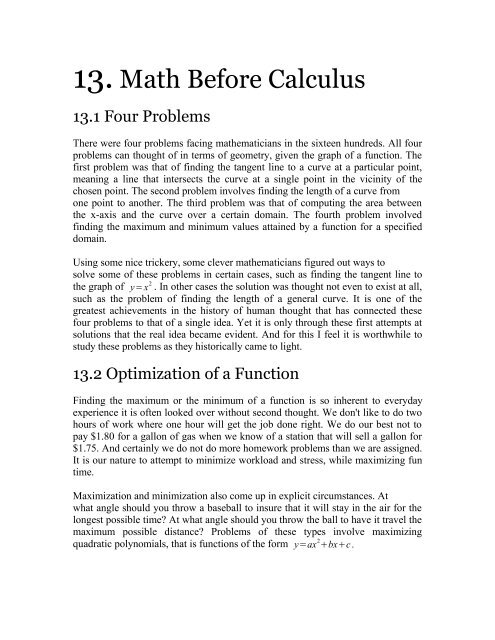 13.Math Before Calculus