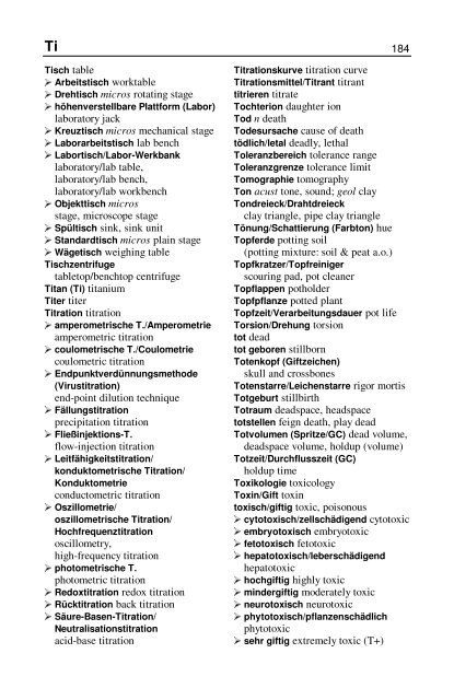 Wörterbuch Labor Laboratory Dictionary - HTL Wien 10