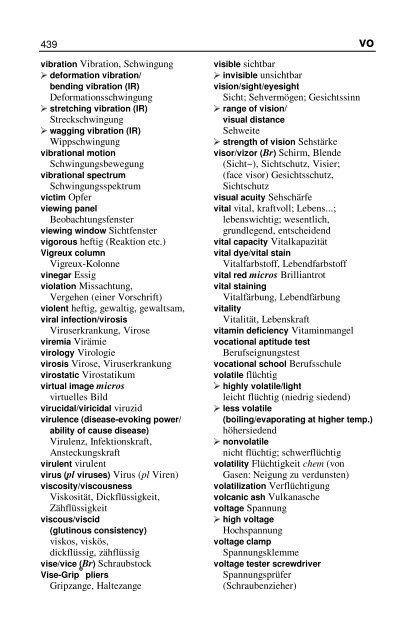 Wörterbuch Labor Laboratory Dictionary - HTL Wien 10