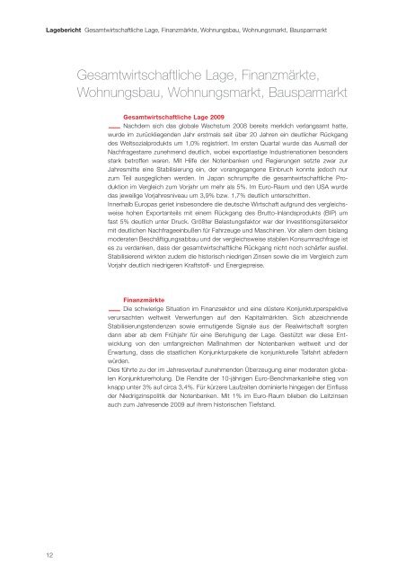 Geschäftsbericht 2009 - Deutsche Bausparkasse Badenia AG