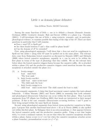 Little v as domain/phase delimiter