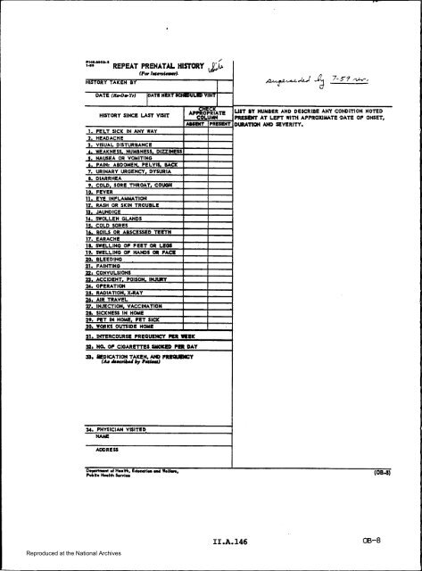 Prenatal Record - National Archives and Records Administration