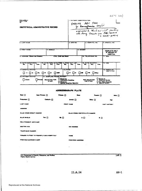 Prenatal Record - National Archives and Records Administration