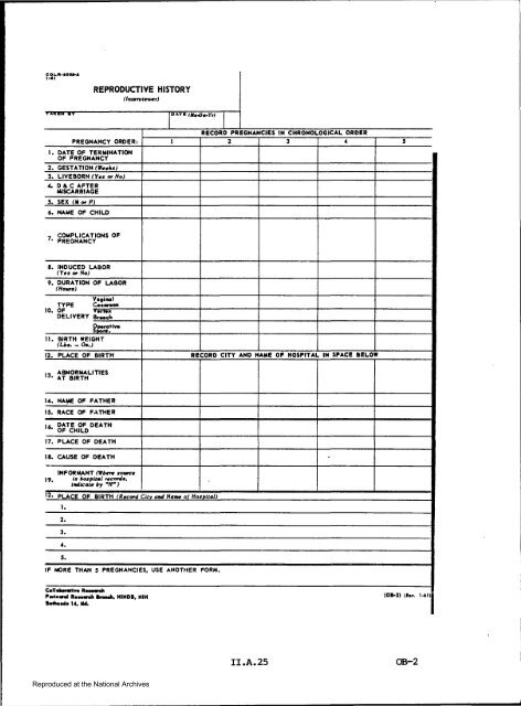 Prenatal Record - National Archives and Records Administration