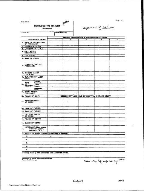 Prenatal Record - National Archives and Records Administration