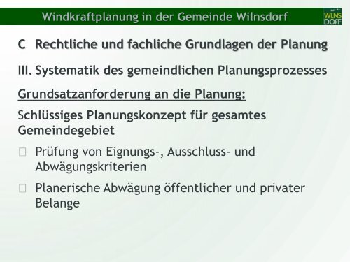 Windkraftplanung in der Gemeinde Wilnsdorf