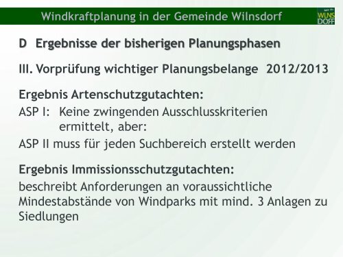 Windkraftplanung in der Gemeinde Wilnsdorf