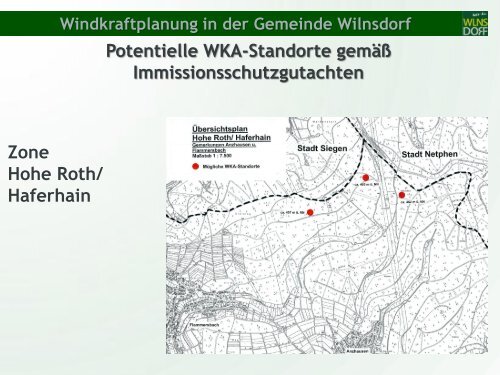 Windkraftplanung in der Gemeinde Wilnsdorf