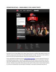 promotion details – virgin mobile 2 for 1 movie tickets - Cineplex.com
